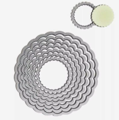 Sizzix Framelits Scallop Circles 8pc set #657552 Perfect Circles Ornaments