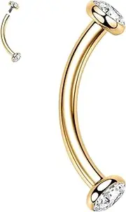 [GAGABODY] Eyebrow Rings G23 Titanium Eyebrow Piercing Jewelry Curved Barbell 16g Belly Button Ring Belly Rings Navel Rings 6mm-12mm Rook Daith Earrings Lip Ring Eyebrow Piercings Opal Ball