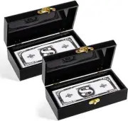 2 Pcs Acrylic Lockable Cash Box Cash Organizer Money Holder Single Row Curren...
