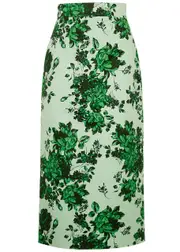 Emilia Wickstead Lorinda Floral-print Faille Midi Skit - Green - 10 (UK10 / S) 10 (UK10 / S)