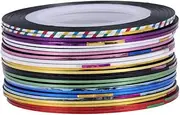 MUSISALY 30 Rolls Shining Holographic Nail Striping Tapes Wide Each Roll Self Adhesive Nail Art Decoration for Manicure Pedicure for DIY Designs