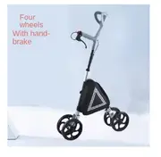 Walking Crutches Elbow Walkers Elderly Fall Fractures Stick Light Portable Folding Rehabilitation Walking Arm Pose Handbrake Four Wheels with Hand Bre