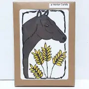 BOXED SET OF 8 Horse Art Cards Farmhouse Animal Birthday Farm Blank Greeting Art