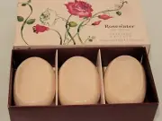 CRABTREE & EVELYN Rosewater Triple Milled Soap 3 bars - 3 oz ea, New