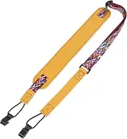 Kisangel Adjustable PU Ukulele Strap Clip Design No Drill Required Durable Skin Friendly Guitar Belt for Musicians for Special Occasions Random Color
