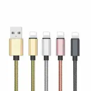 METAL Braided Charging USB Charger Data Cable For iPhone 14 13 12 11 10 8 7 6 5