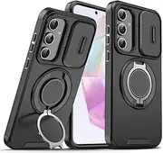 [ELEPIK] for Galaxy A14 5G/4G Case with Camera Cover, [360° Rotatable Ring Stand] [Compatible with Magsafe] Military Grade Protective Phone Cover for Samsung Galaxy A14 5G/4G, Black