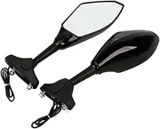 GLEAVI 1 Pair Motorcycle Rearview Mirror with Lights Reversing Mirror Vehicle Modified Rearview Mirror Handlebar Rearview Mirror