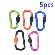 5pcs Carabiner Karabiner Clips Steel Small Snap Hooks Spring Loaded Camping Clip