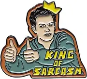 [Pinstant] King of Sarcasm Chandler Bing Matthew Perry Friends Crown Comedy TV Show Joey Rachel Ross Monica Phoebe 1.4" Enamel Pin Badge, 1.4 Inches, Enamel, enamel