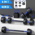 PORIYA Dumbbell Set 2.5-40kg Adjustable Barbell Weight Plates Lifting Bench