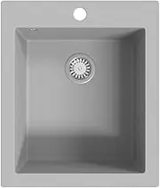 'vidaXL Quality Overmount Kitchen Sink - Granite Made, Single Basin, Grey Color - Extra Deep Design for Large Dishes - Scratch, Impact, Heat Resistant Up to 280°C