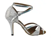Silver White Sparkle - Salsa Very Fine Dance Shoes 2829LEDSS - T1DL