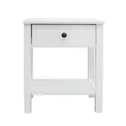 Safi White Bedside Table with 1 Drawer