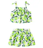 [Fabula] Fábula Printed cotton top and shorts set Y 8 green