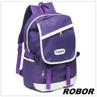 在飛比找森森購物網優惠-韓系型男 ROBOR潮流百搭休閒簡約後背包(紫色)