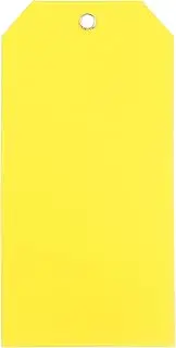 CleverDelights Yellow Plastic Tags - 4.75" x 2.375" - 100 Pack - Waterproof and Tear-Resistant