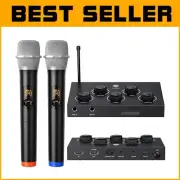 Long-Range Wireless Karaoke Mic System with Portable Mixer - Perfect for Parties