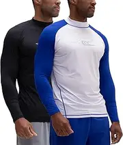 [DEVOPS] 2 Pack Men's Swim Shirts Rashguard UPF 50+ UV Sun Protection T-Shirt Quick Dry Fishing Beach T Shirts Long Sleeve