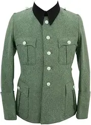 [militaryharbor] WW2 WWII German Elite M36 Officer Wool Tunic Black Collar (5 Buttons)