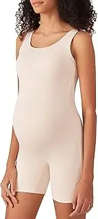 [POSHDIVAH] Women's Maternity Bodysuit Pregnancy Shapewear Double Lined Sleeveless Tank Top Shorts Romper Jumpsuit
