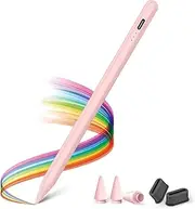 KINGONE Upgraded Stylus Pen, iPad Pencil, Ultra High Precision & Sensitivity, Palm Rejection, Power Display, Tilt Sensitivity, Magnetic Adsorption for iPad 2018 and Later (Pink)