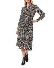 Hobbs London Morgen Belted Floral Print Shirt Dress