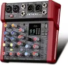 6-Channel Audio Mixer, DJ Controller Sound Board Console with 99 DSP Effects, Bl