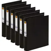 Marbig Ring Binder File Folder PE 25mm 2D A4 Black Box 6