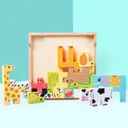 Wooden Blocks Puzzle Educational for Children Kids 3 4 5 6 7 8 9 10 Year Old
