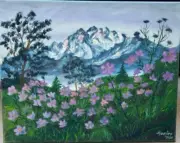 oil paintings original Springtime In The Alps 20x16