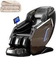 Smart Massage Chair,12 Touch Screen 4D L-Track Body Scan Zero Gravity Recline Full Body Air Compression Home/Office Use(Brown)