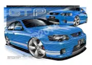 FPV BA MKII GT-P BLUE PRINT WHITE STRIPES A1 STRETCHED CANVAS (FV020D)