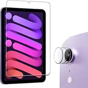 ProCase 1 Pack Screen Protector for iPad Mini A17 Pro 2024 Mini 6 2021 8.3 inch with 3 Camera Lens Protector, 9H Hardness HD Clear Tempered Glass Film Guard for iPad Mini 7th 6th Generation