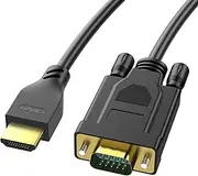 Fairikabe 6Ft HDMI to VGA Cable, 1080P 60Hz, Unidirectional, Black, Compatible with PC, Laptop, Monitor, Projector, TV, Gaming Console (Xbox One, Wii U)
