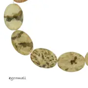 11 Zebradorite Feldspar "Tiger Jasper" Flat Oval Beads ap. 14x19mm 8" #69155