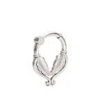 925 Sterling Silver Boho Feather Clicker Septum Ring, Nose Piercing Jewelry, 16g