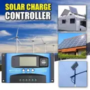 100A Mppt Solar Panel Regulator Charge Controller 12V/24V Dual USB LCD Display