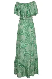 Sea Shells Silk Maxi Dress--COL-32CD255
