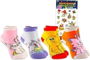 [Screen Legends] Digimon Socks for Kids Set - 4 Pairs Digimon socks Includes Agumon, Biyomon, Tailmon, and Gabumon for Kids Socks Age 6-8 and More | Kids Socks Size 10-4, Kids Socks Size 10-4, 6-8 Years