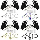 Professional Body Piercing Tool Kit Ear Nose Navel Eyebrow Lip Nose Needle R! FT