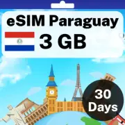 eSIM Paraguay - 3 GB - 30 Days - Travel eSIM | QR code activation