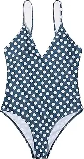 [Generic] Women's One Piece Swimsuit V Neck Color Block Beach Swimwear Bathing Suits Printing Cut Thin Straps One Piece Swimsuit