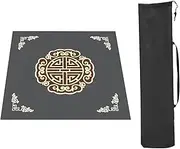 Mahjong Table mat Tabletop Game Mats, Thickened with Storage Bag, Anti Slip and Noise Reduction Mahjong Mat, for Poker Card Games Tile Games(Gray,80x80cm(31.49x31.49in))