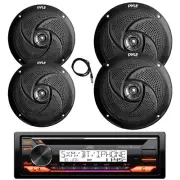 JVC Marine Bluetooth CD Radio, 2x 8" 320W + 2x 6.5" 240W Black Speaker, Antenna