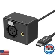 Cubilux USB C to XLR Lapel/Dynamic Microphone and 3.5mm Headphone Out Splitte