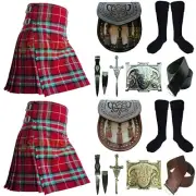 Traditional Handmade Clan Stuart of Bute Tartan Kilt Outfit For Men Custom Size