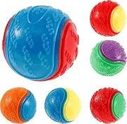 Squeaky Dog Balls, 6pcs Vibrant Color Squeaky Dog Toys, High Bouncy Fetch Toy for Dogs