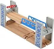 Beatifufu 1Set Wooden Train Tracks Bridge Durable Model for DIY Track Ages Expandable Railway Accessory for Creative Play