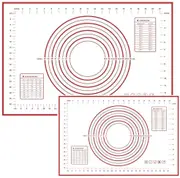 Silicone Pastry Baking Mat with Measuring Guide Non-Stick Fondant oven liner Red 80cm*60cm